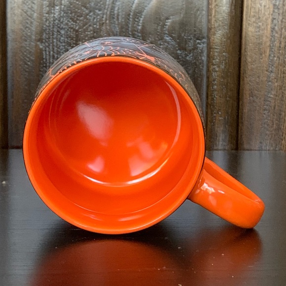 Disney Mickey Mouse Spider Web Ceramic Halloween Mug - Black & Orange - Picture 6 of 9